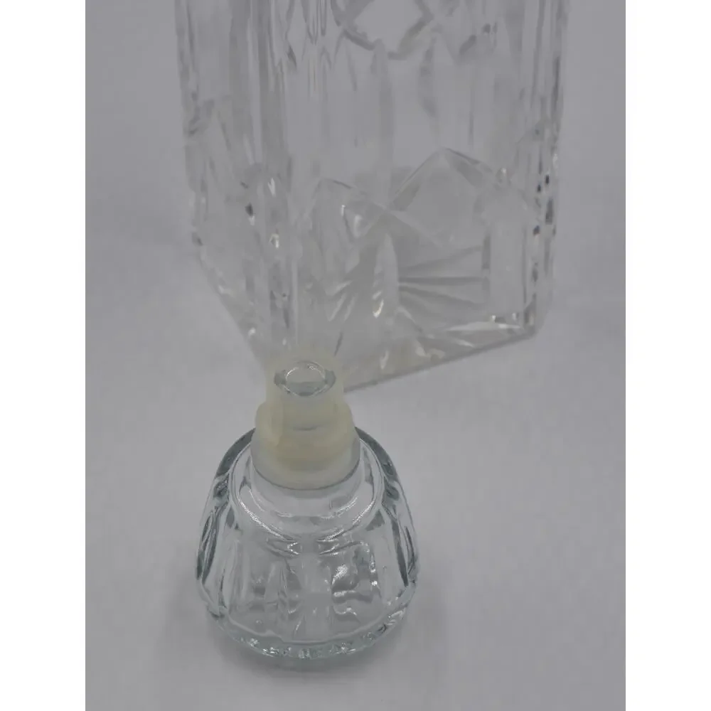 Vintage Signed Atlantis Miguel Crystal Square Whiskey Bourbon Decanter Barware